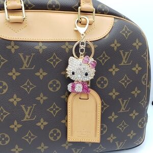Authentic Louis Vuitton Luggage Tag with Unbranded Keycharm, Keychain 15-010426